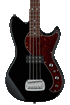 G&L Guitars Tribute Series Fallout Shortscale Bass - Jet Black with Red Pearloid Guard