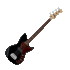 G&L Guitars Tribute Series Fallout Shortscale Bass - Jet Black with Red Pearloid Guard