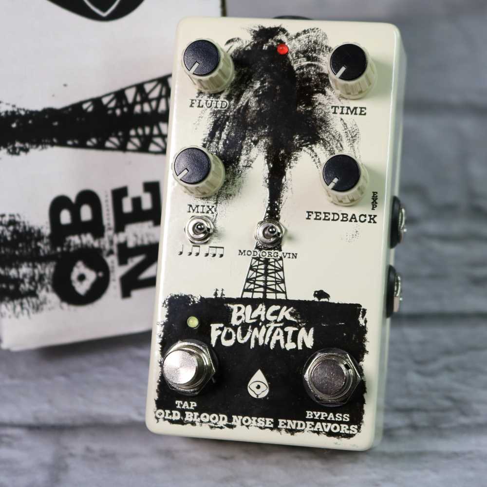 black fountain pedal Old Blood Noise Endeavors Black Fountain Oil-Can V3 Delay Pedal + Tap Tempo