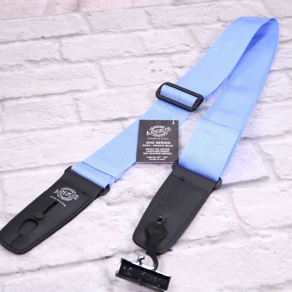 Lock-It Straps - 2" Poly Pro Series Guitar Strap - Pacific Blue