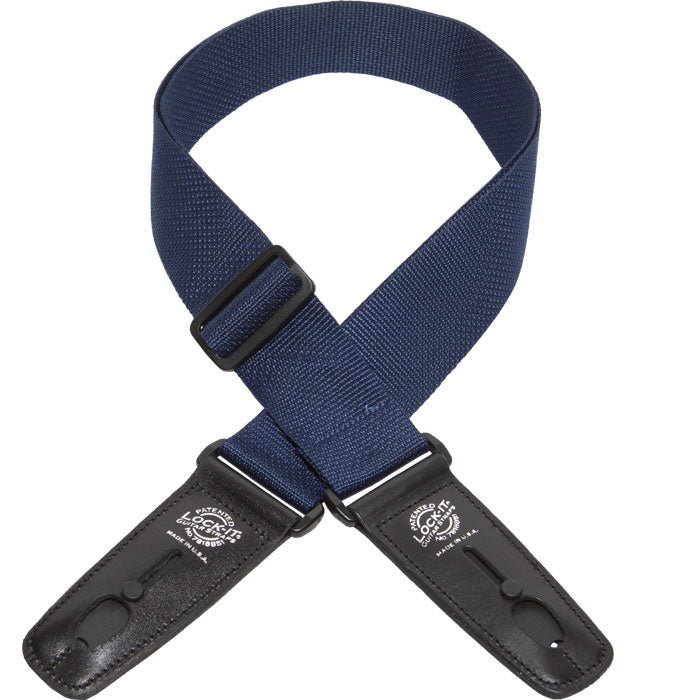 Lock-It Straps - 2" Poly Pro Series Guitar Strap -  Navy Blue