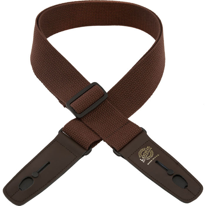 Lock-It Straps - 2" Cotton Series Guitar Strap - Brown