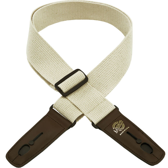 Lock-It Straps - 2" Cotton Series Guitar Strap - Natural
