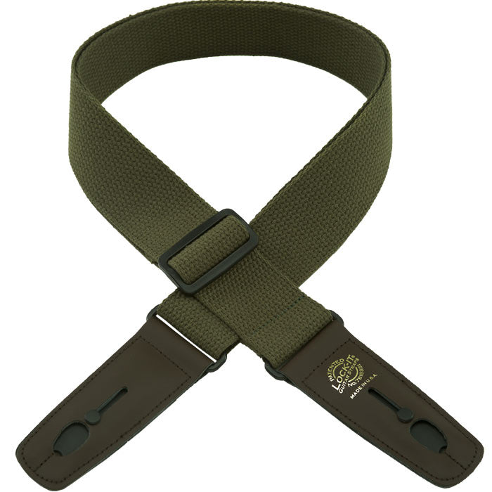 Lock-It Straps - 2" Cotton Series Guitar Strap -  Olive