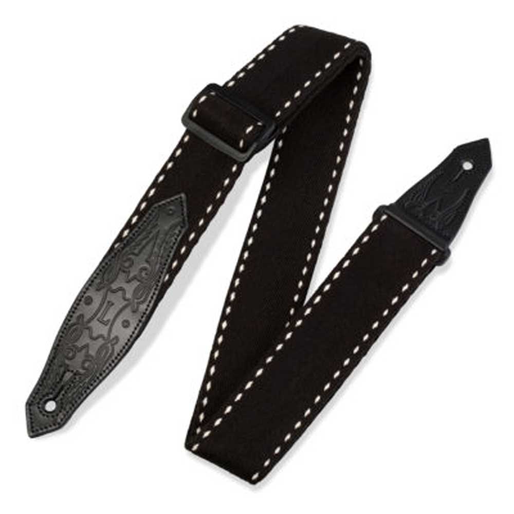 Levy's Leathers 2″ Heavy-weight Cotton Guitar Strap Black