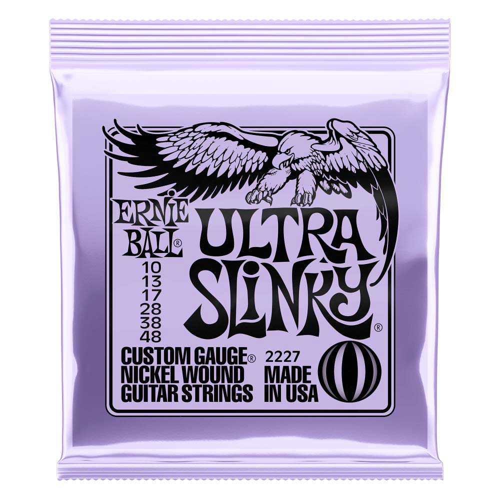 Ernie Ball Ultra Slinky Nickel Wound Electric Guitar Strings,  10-48