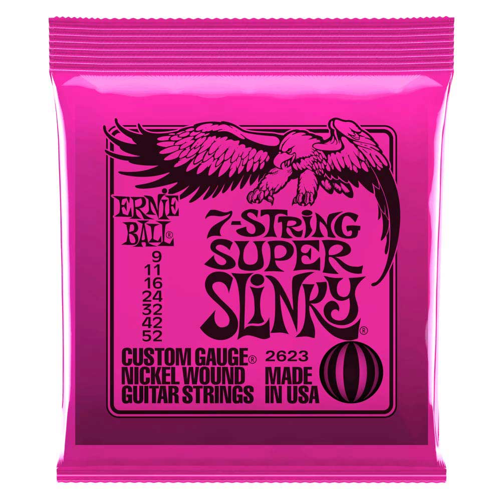 Ernie Ball  Super Slinky 7-String Electric Guitar Strings, 09-52