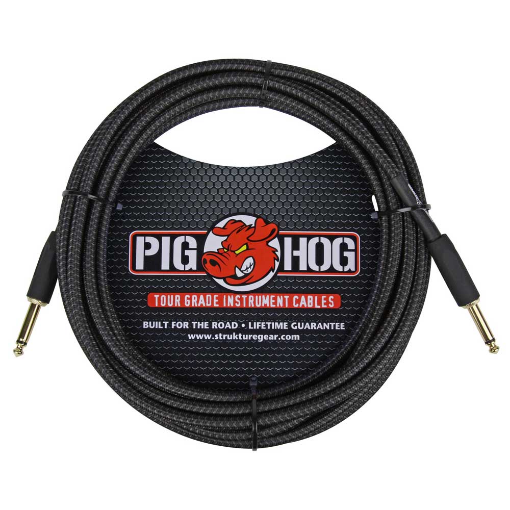 Pig Hog 20Ft "Black Woven" Vintage Instrument Cable