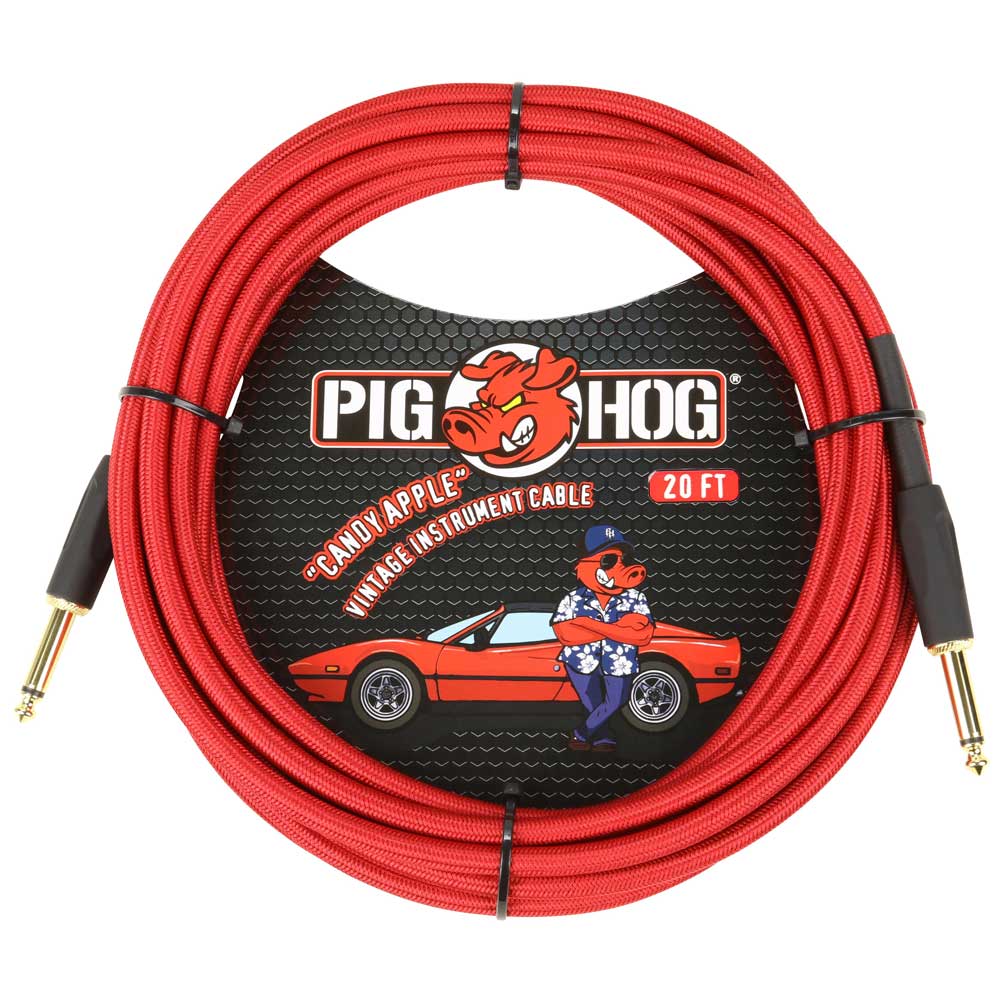 Pig Hog 20ft "Candy Apple" Vintage Instrument Cable