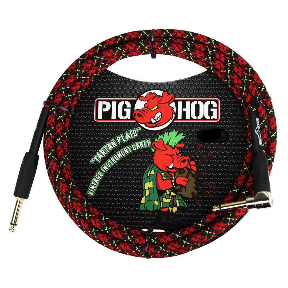 Pig Hog Vintage "Tartan Plaid" Instrument Cable, 20ft Right Angle