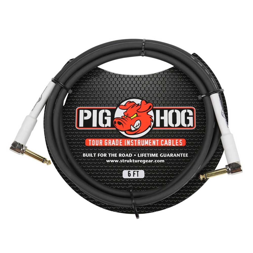 Pig Hog 6ft 1/4" Right Angle - 1/4" Right Angle 8mm Tour Grade Instrument Cable