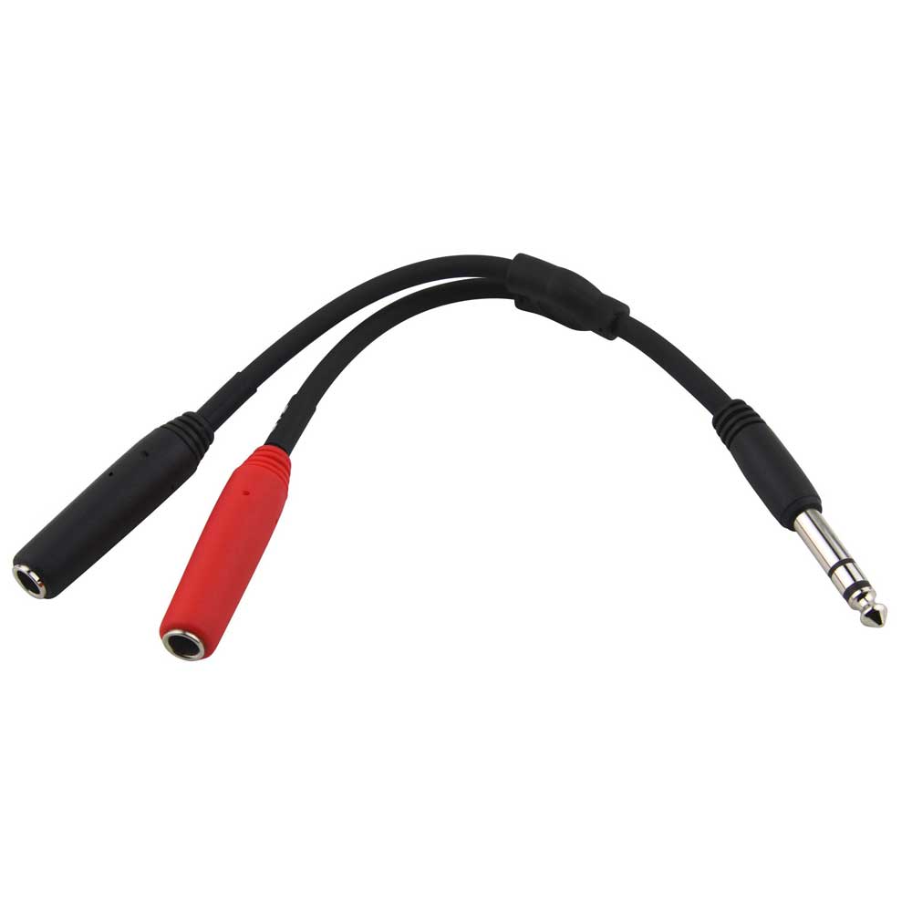 Pig Hog Solutions 6" Y Cable, Stereo 1/4"(M)-Dual Mono 1/4"(F)