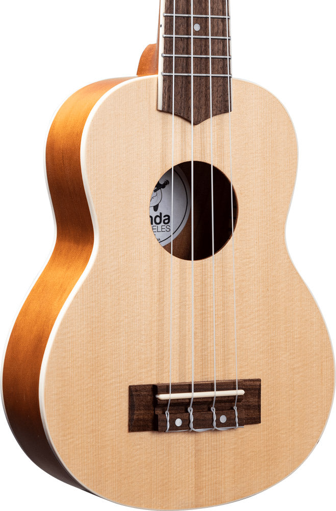 Amahi Ukuleles UKS-2 Spruce Top Panda Soprano Ukulele