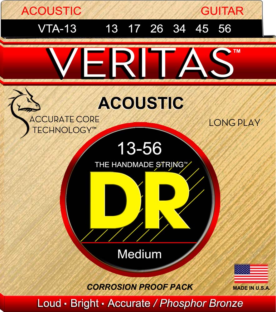 DR Strings Veritas VTA-13 Acoustic Guitar Strings W/ACT -  13/56 Medium