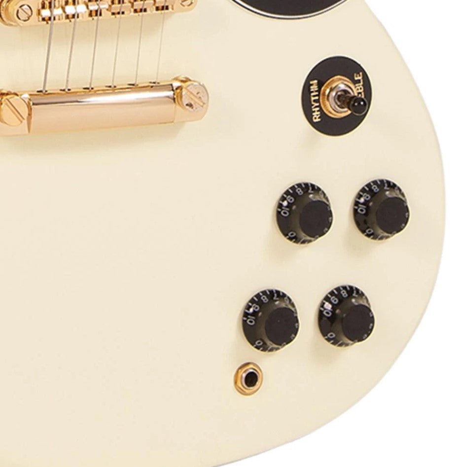 Vintage Guitars VS6 ReIssued Electric Guitar ~ Vintage White/Gold Hardware