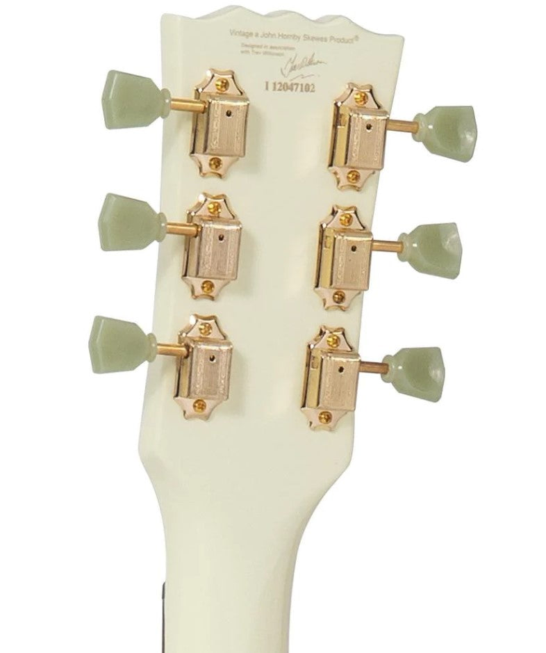 Vintage Guitars VS6 ReIssued Electric Guitar ~ Vintage White/Gold Hardware