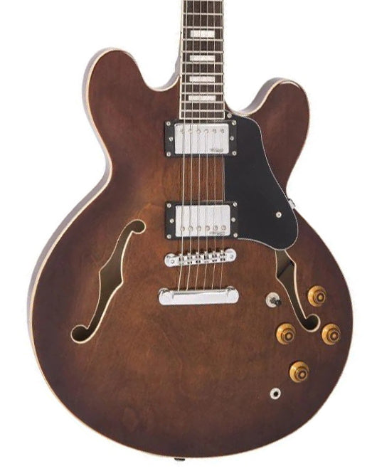 Vintage Guitars VSA500 ReIssued Semi Acoustic Guitar ~ Natural Walnut