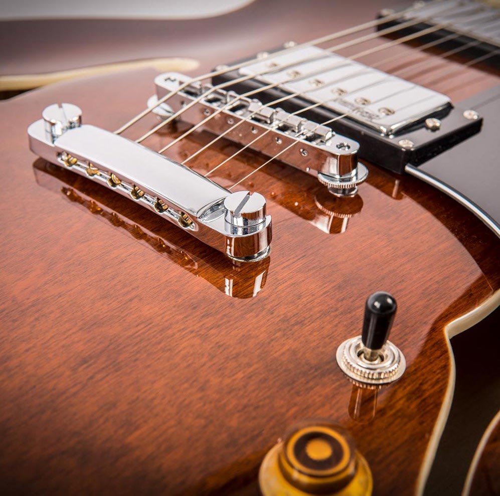 Vintage Guitars VSA500 ReIssued Semi Acoustic Guitar ~ Natural Walnut