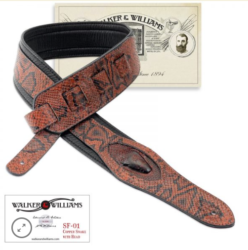 Walker & Williams SF-01 Copper Brown Snakeskin Pattern with Snakehead
