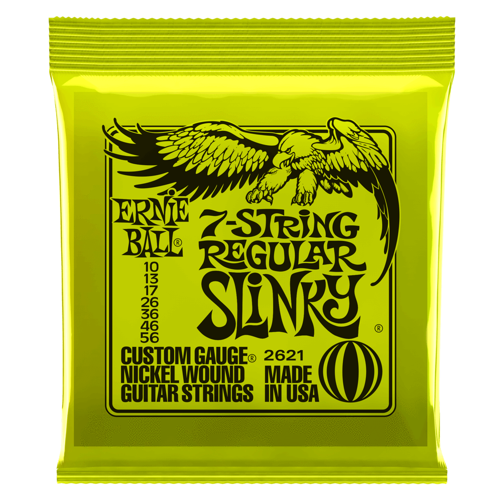 Ernie Ball Regular Slinky 7-string Nickel Wound Electric Guitar Strings 10-56