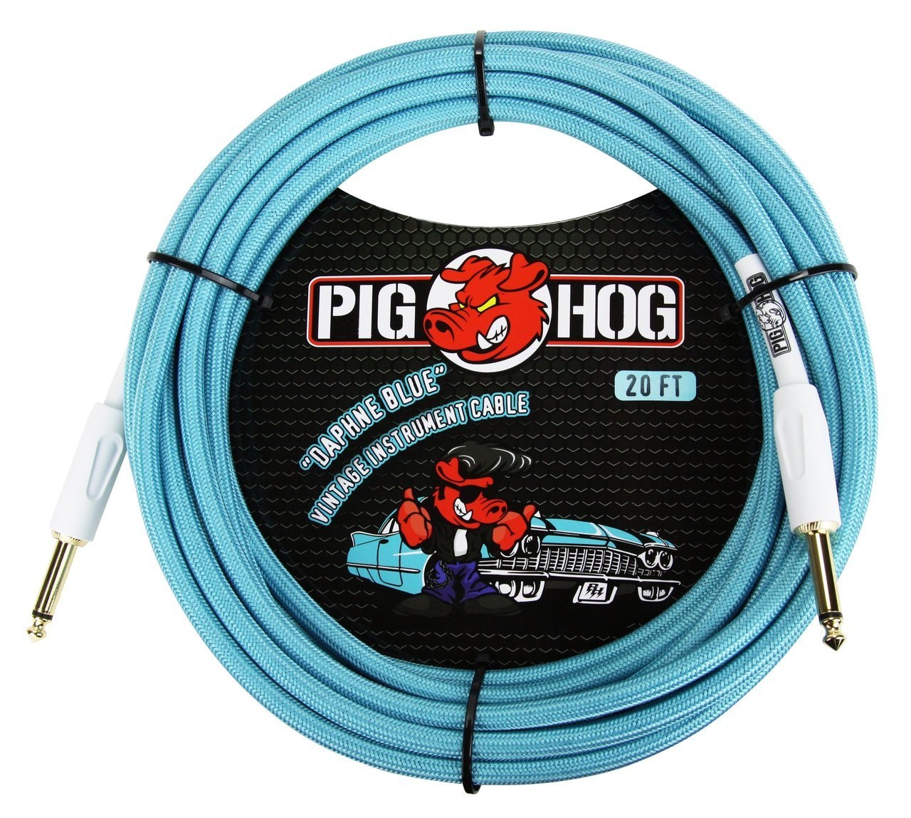Pig Hog Cable Daphne Blue 20' Instrument Cable