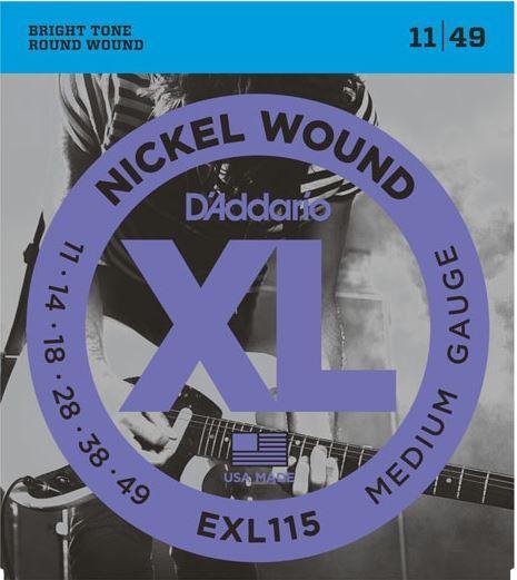D'Addario XL 11-49 Electric Guitar String Set