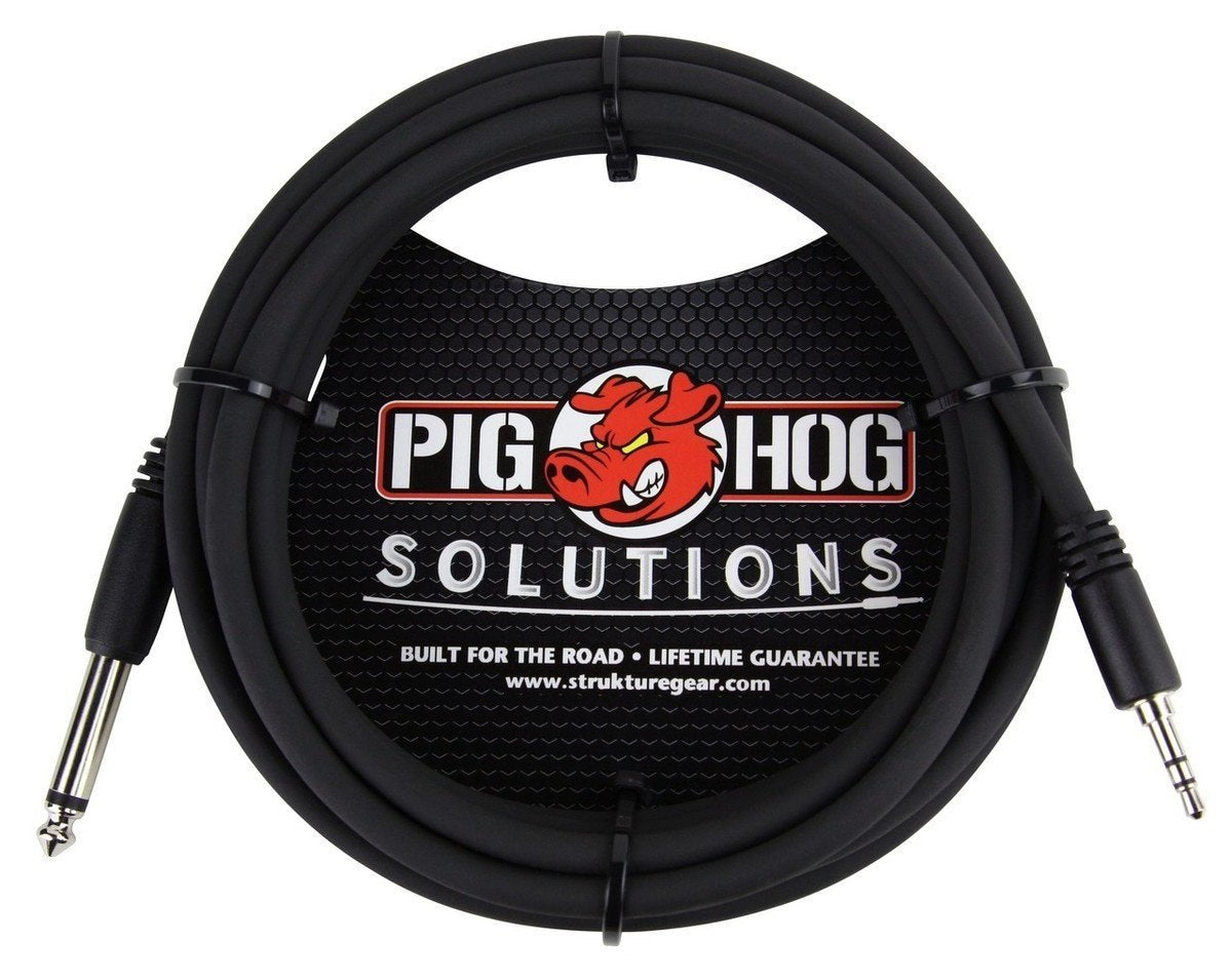 Pig Hog Solutions 10ft 3.5mm TRS to 1/4" Mono