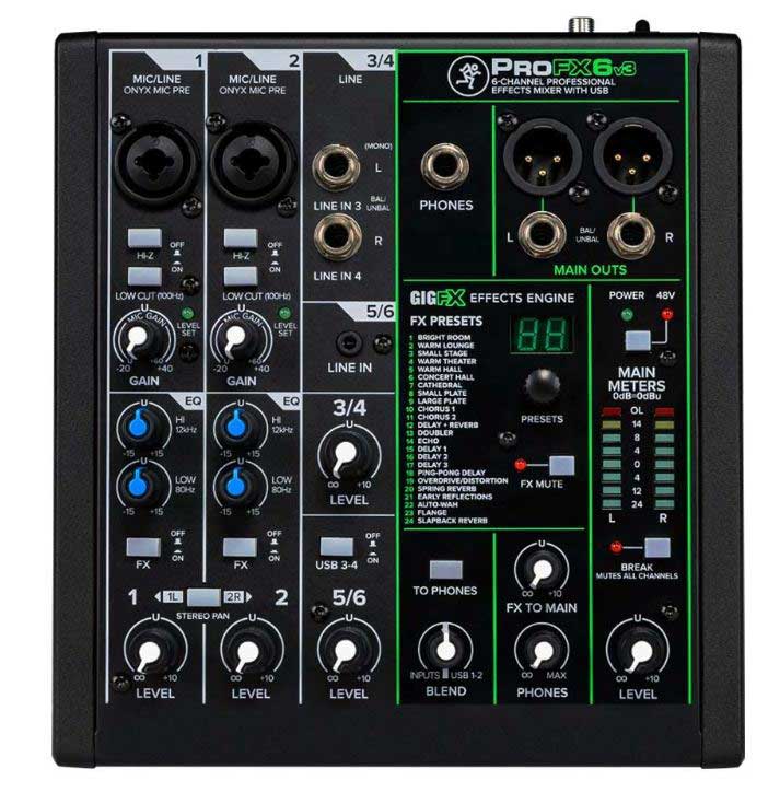 Mackie ProFX6 v3-  6-Channel Mixer - Unpowered