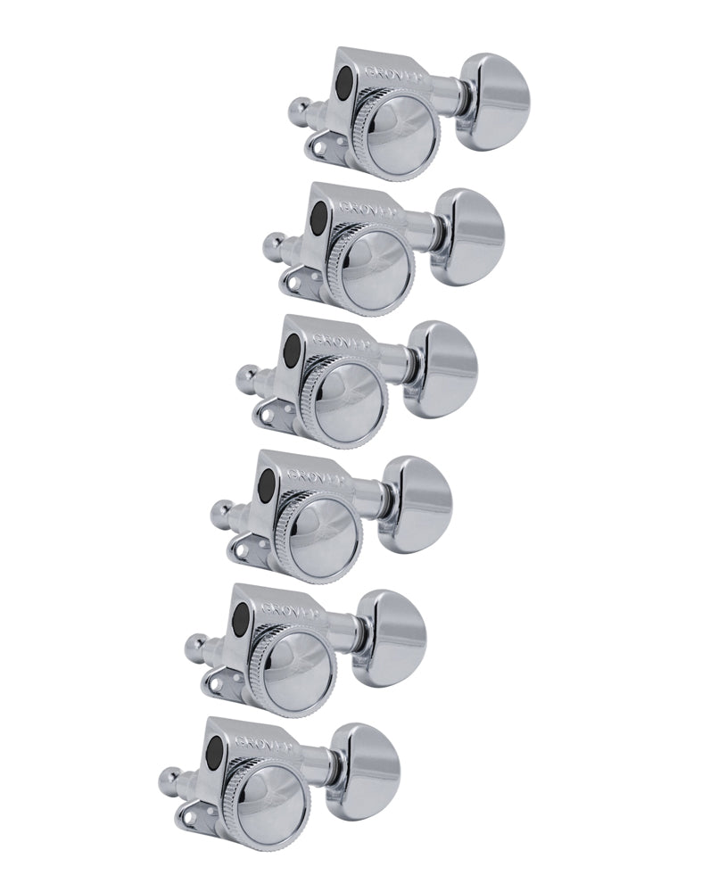 Grover 505C6 (Chrome) Mini Roto-Grip Locking Rotomatics Tuning Keys 18:1