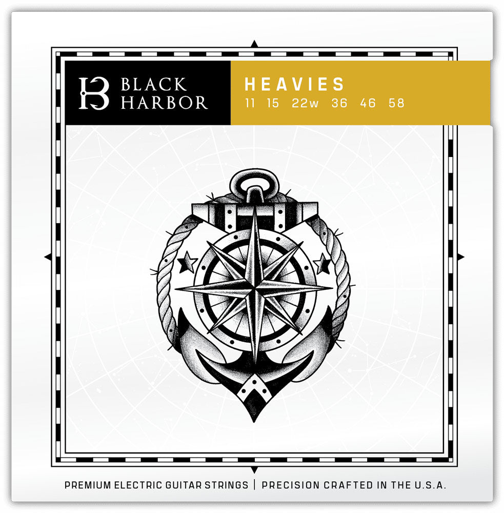 Black Harbor Heavies Nickel-Iron Guitar Strings Gauge 11–58