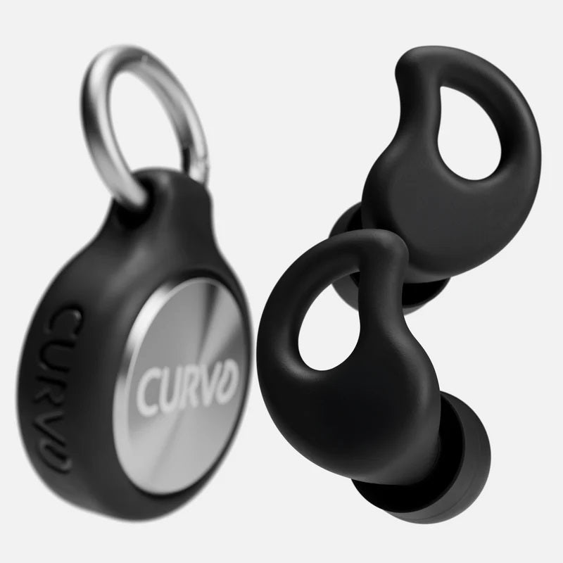 Decibullz CURVD Everyday Earplugs + Case Clip - Black