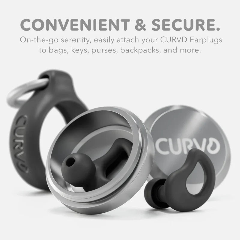 Decibullz CURVD Everyday Earplugs + Case Clip - Black