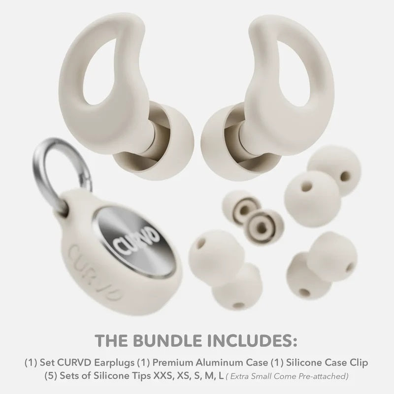 Decibullz CURVD Everyday Earplugs + Case Clip - Honey