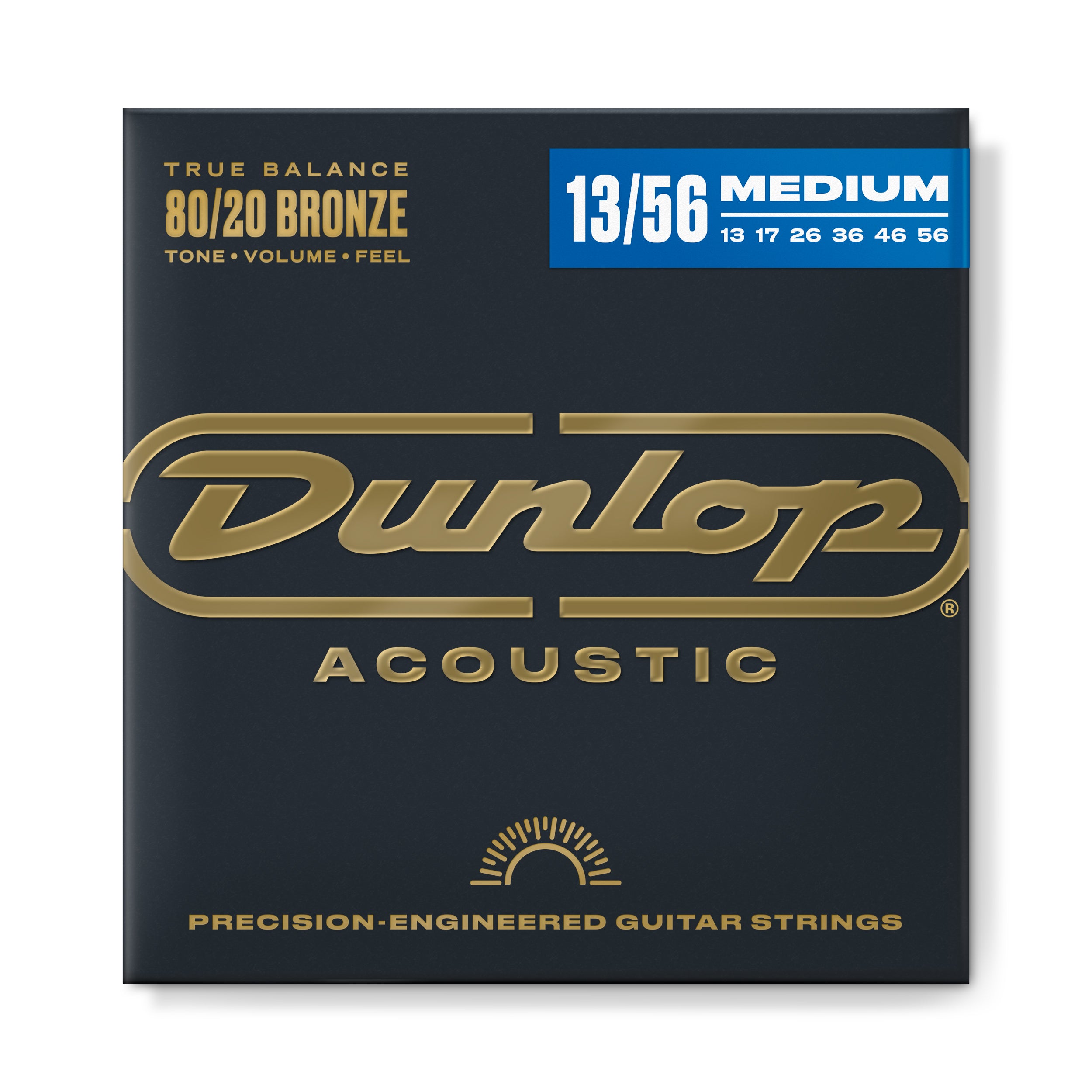 Dunlop 8DAB1356 0/20 Bronze Acoustic Guitar Strings 13-56