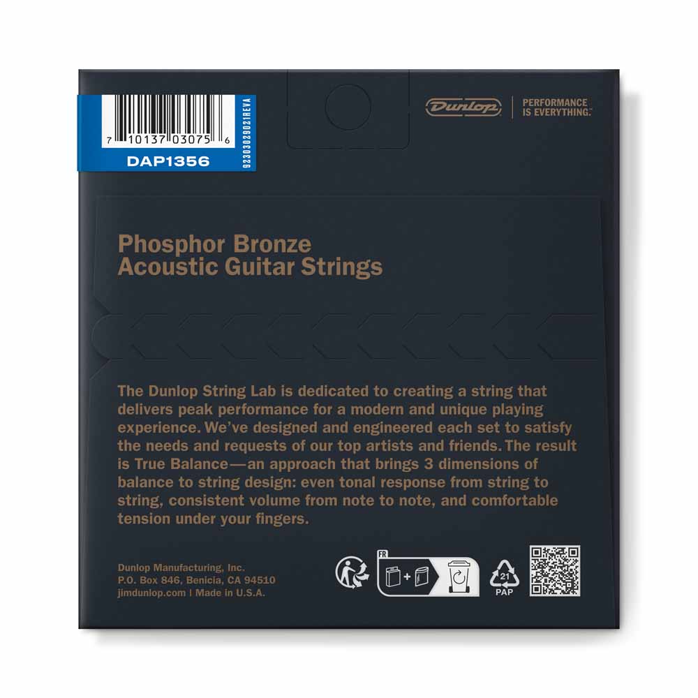 Dunlop Phosphor Bronze 13-56 Acoustic Guitar String Set