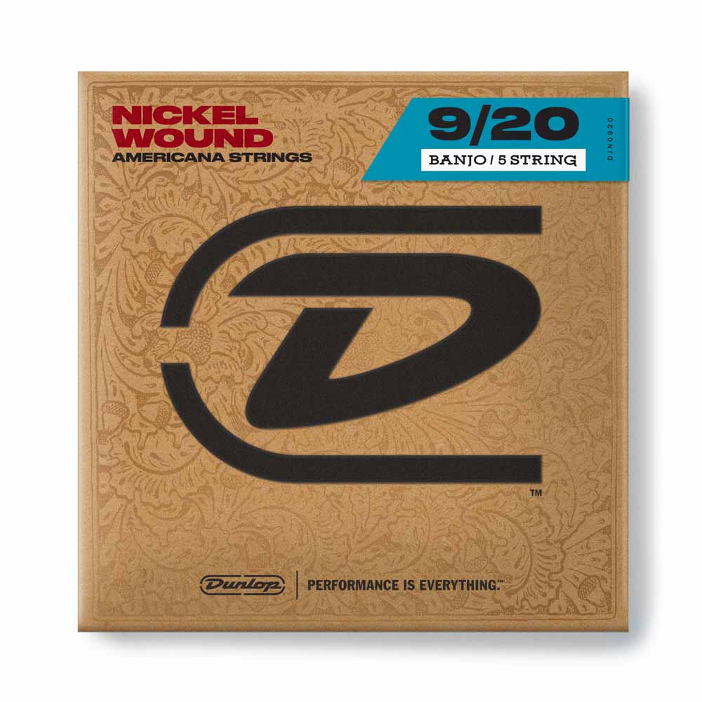 Dunlop DJN0920 5 String Banjo Strings, Nickel Wound, Light 9-20