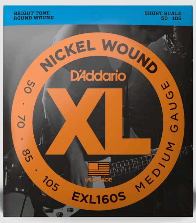 D'Addario EXL160S 50-105 Medium Short Scale Bass String Set