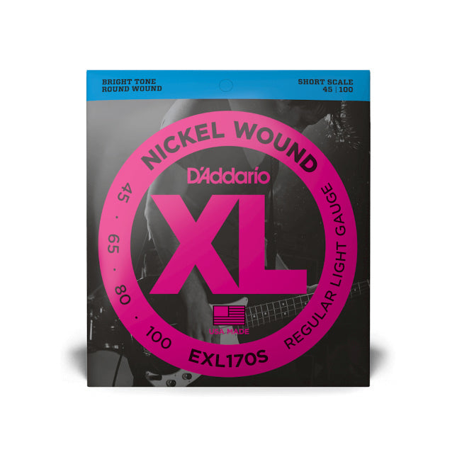 D'Addario XL170S Regular Light Bass String Set 45-100 Short Scale