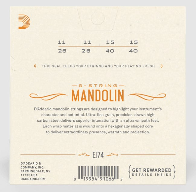 D'Addario Octave Mandolin Strings EJ74