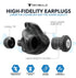 Decibullz Custom Molded High-Fidelity Earplugs FLTR-HFE-BLK