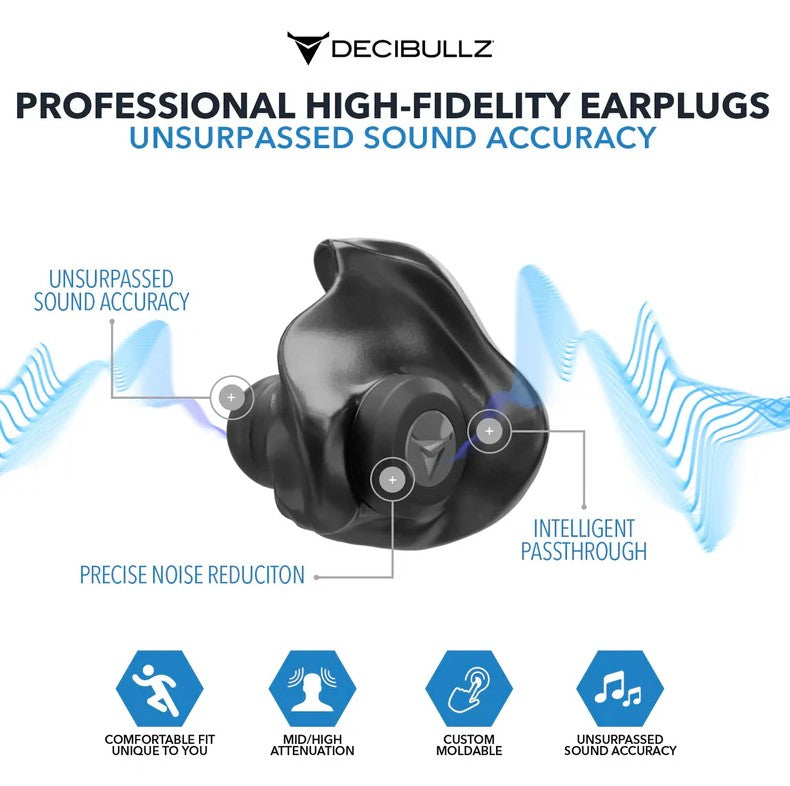 Decibullz Custom Molded Professional High-Fidelity Earplugs