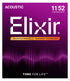 Elixir Strings 16027 Phosphor Bronze Acoustic Guitar Strings - Custom Light (.011-.052)