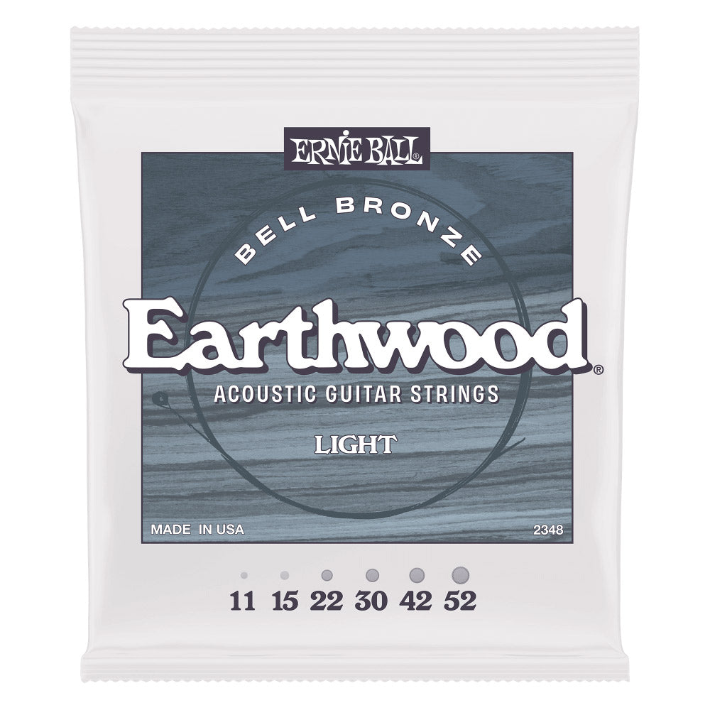 Ernie Ball Light Earthwood Bell Bronze Acoustic Guitar Strings 11-52