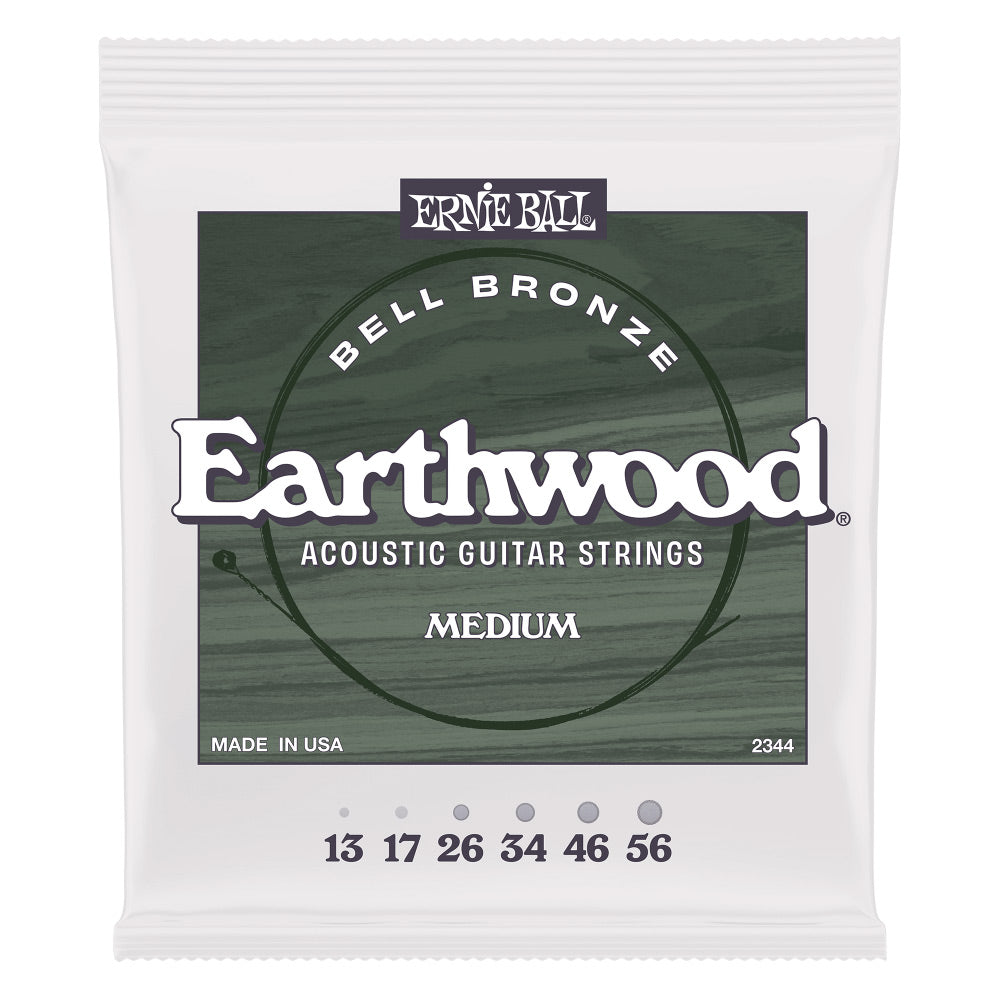 Ernie Ball Medium Earthwood Bell Bronze Acoustic Guitar Strings 13-56
