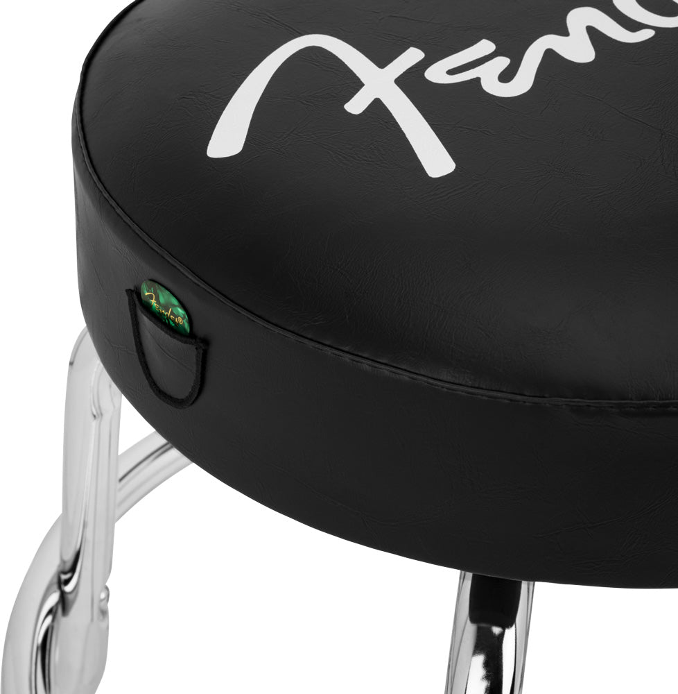 Fender Spaghetti Logo Pick Pouch Barstool, Black/Chrome, 24"