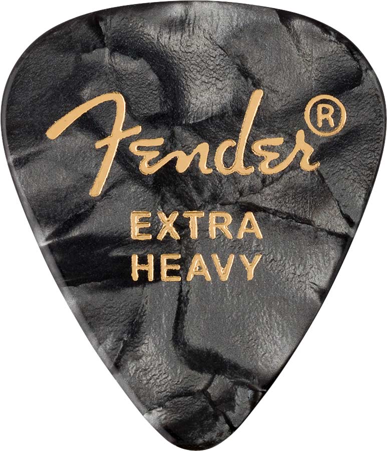 Fender 351 Shape Premium Picks Black Moto Extra Heavy 12ct