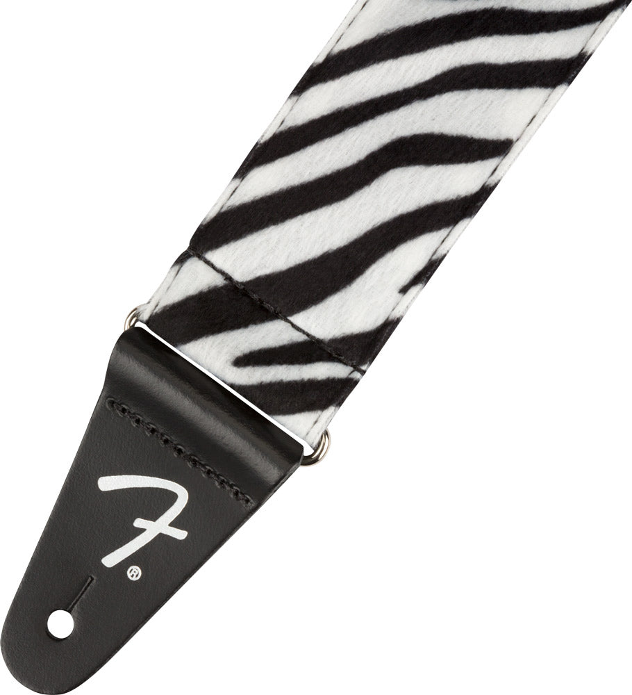 Fender Wild Animal Print Guitar Strap - Zebra 2"