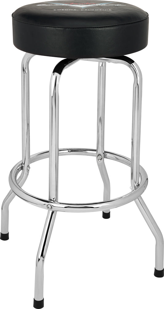 Fender Custom Shop Chevron Logo Barstool, Black/Chrome, 30"