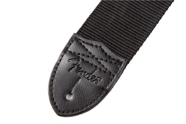 Fender Nylon Lightning Bolt Guitar Strap, Black/White, 2"