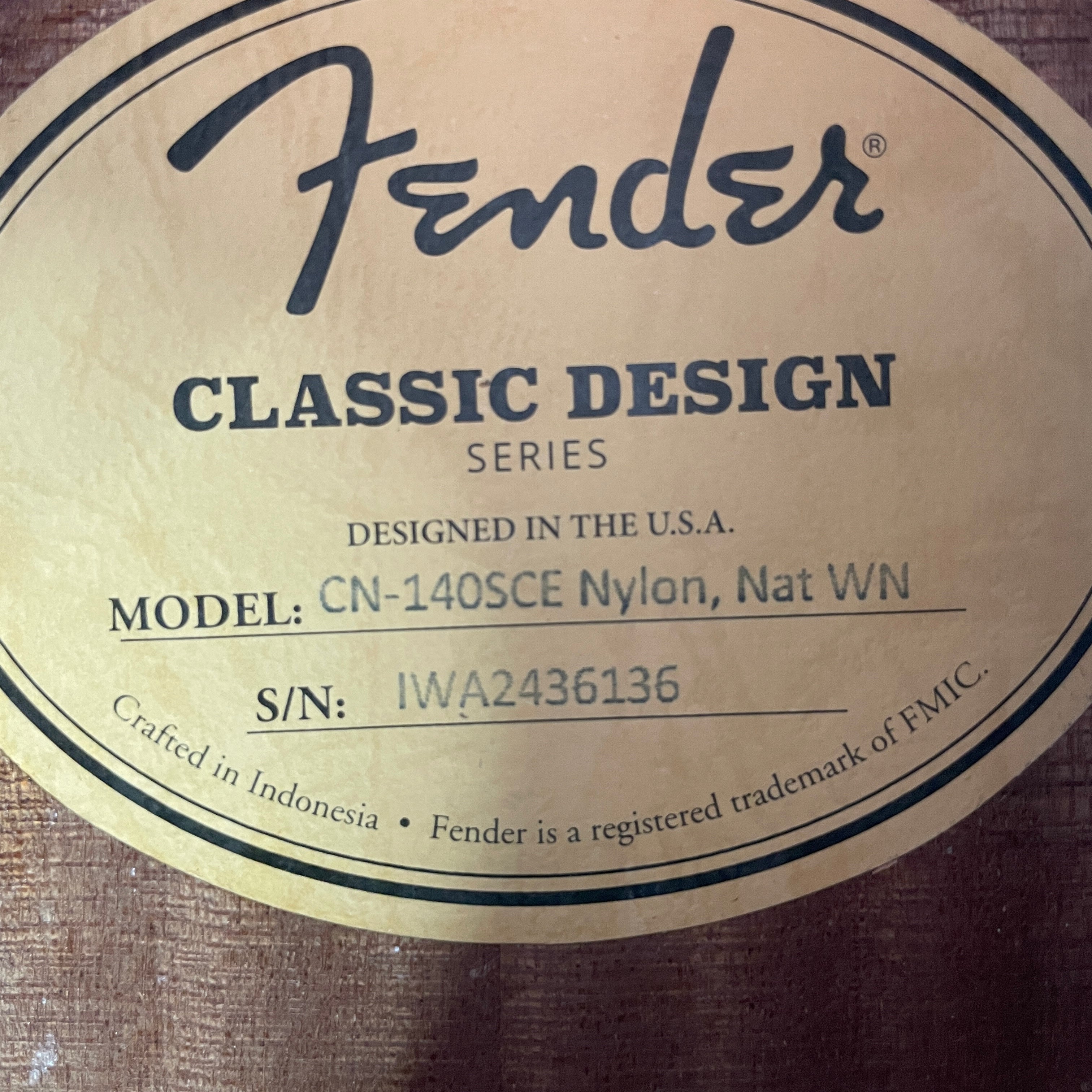 Used: Fender CN-140SCE Nylon Thinline - Natural